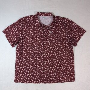 Columbia PFG Men XXL Short Sleeve Marlin Palm Tree Fishing Shirt Outdoors FM1039